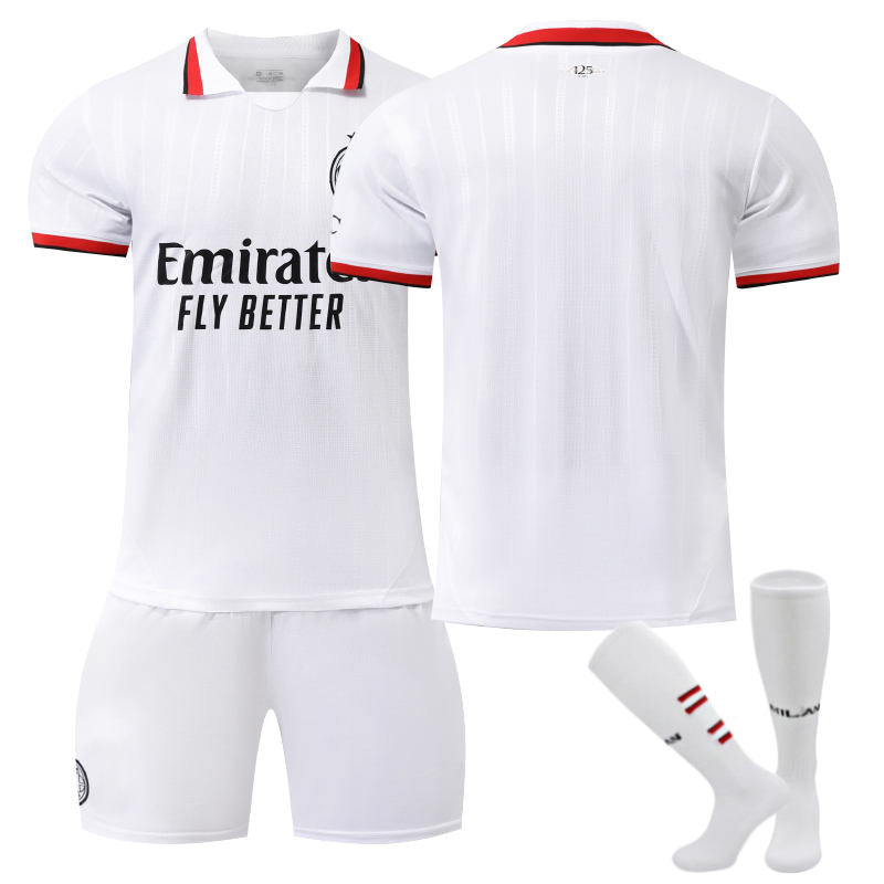 Beakey AC Milan Away Soccer Jersey for Kids Adult 3 Pcs Training Outfits