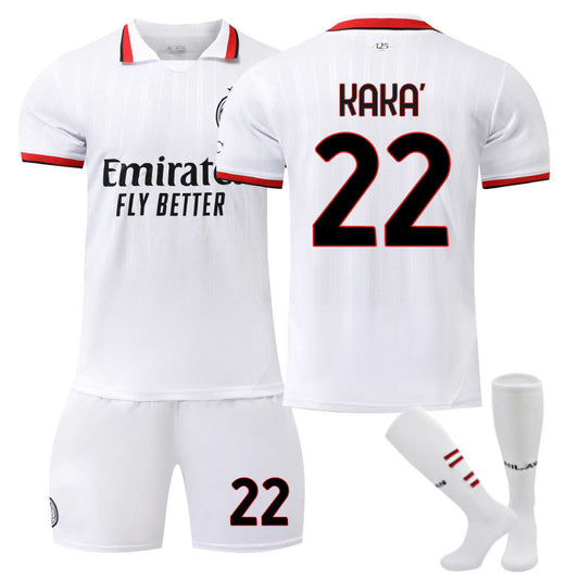 Beakey AC Milan Away KAKA #22 Soccer Jersey for Kids Adult 3 Pcs Training Outfits