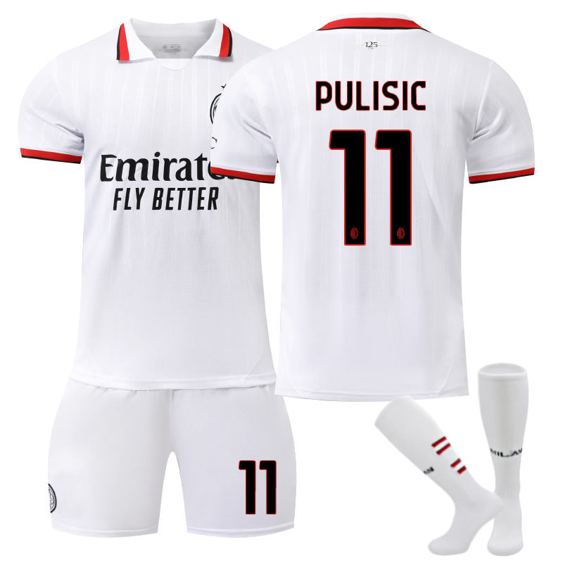 Beakey AC Milan Away PULISIC #11 Soccer Jersey for Kids Adult 3 Pcs Training Outfits
