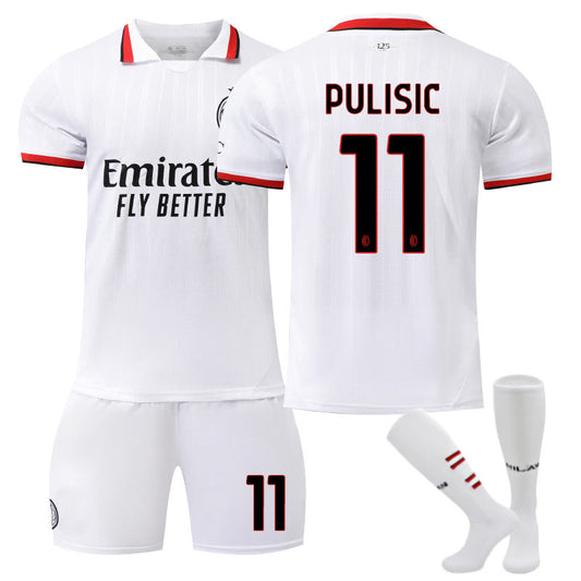 Beakey AC Milan Away PULISIC #11 Soccer Jersey for Kids Adult 3 Pcs Training Outfits