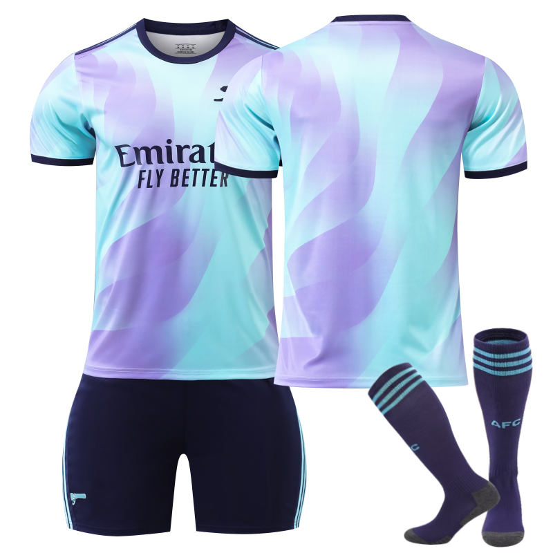 Beakey Arsenal F.C. 24/25 Second Away Soccer Jersey for Kids Adult 3 Pcs Outfits