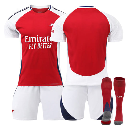 Beakey Arsenal F.C. 24/25 Home Soccer Jersey for Kids Adult 3 Pcs Outfits