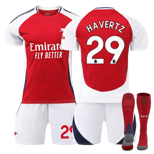 Beakey Arsenal F.C. 24/25 Home HAVERTZ #29 Soccer Jersey for Kids Adult 3 Pcs Outfits