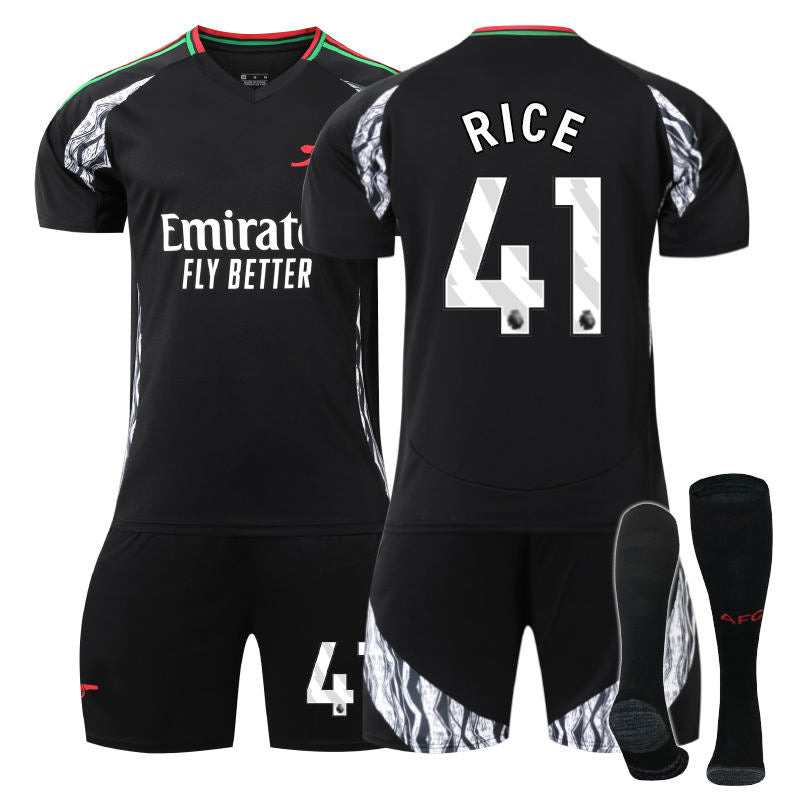 Beakey Arsenal F.C. 24/25 Away RICE #41 Soccer Jersey for Kids Adult 3 Pcs Outfits