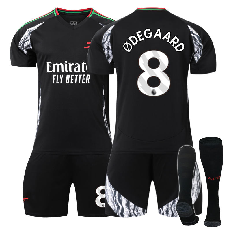 Beakey Arsenal F.C. 24/25 Away DEGAARD #8 Soccer Jersey for Kids Adult 3 Pcs Outfits
