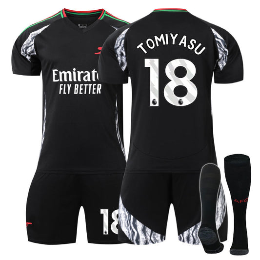 Beakey Arsenal F.C. 24/25 Away TOMIYASU #18 Soccer Jersey for Kids Adult 3 Pcs Outfits