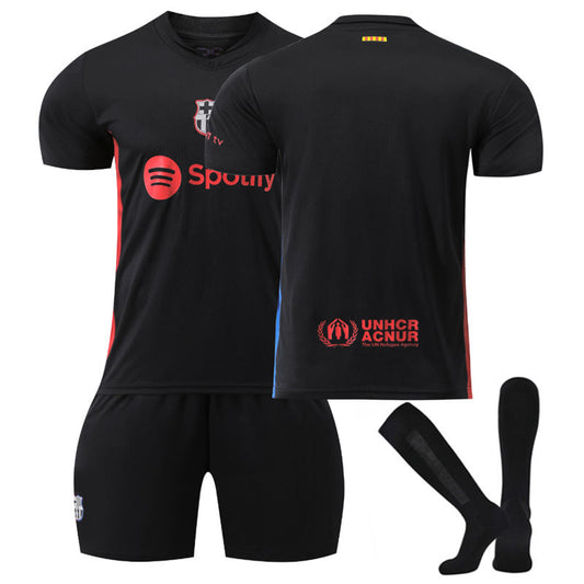 Beakey Barcelona Away Soccer Jersey for Kids Adult 3 Pcs Training Outfits