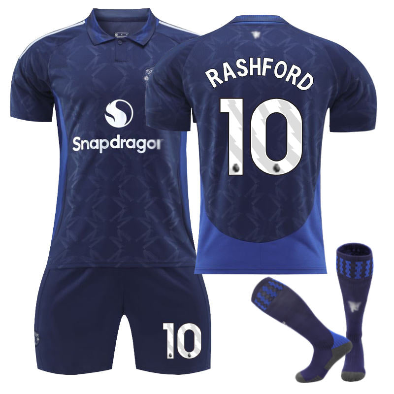 Beakey Red Devil Away RASHFORD #10 Soccer Jersey for Kids Adult 3 Pcs Outfits