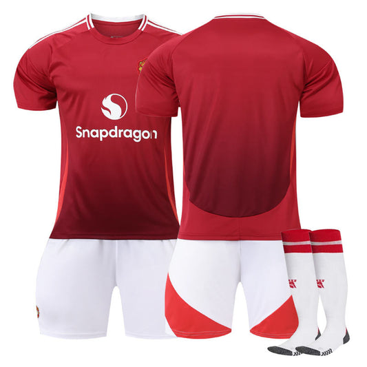 Beakey Red Devil Home Soccer Jersey for Kids Adult 3 Pcs Training Outfits