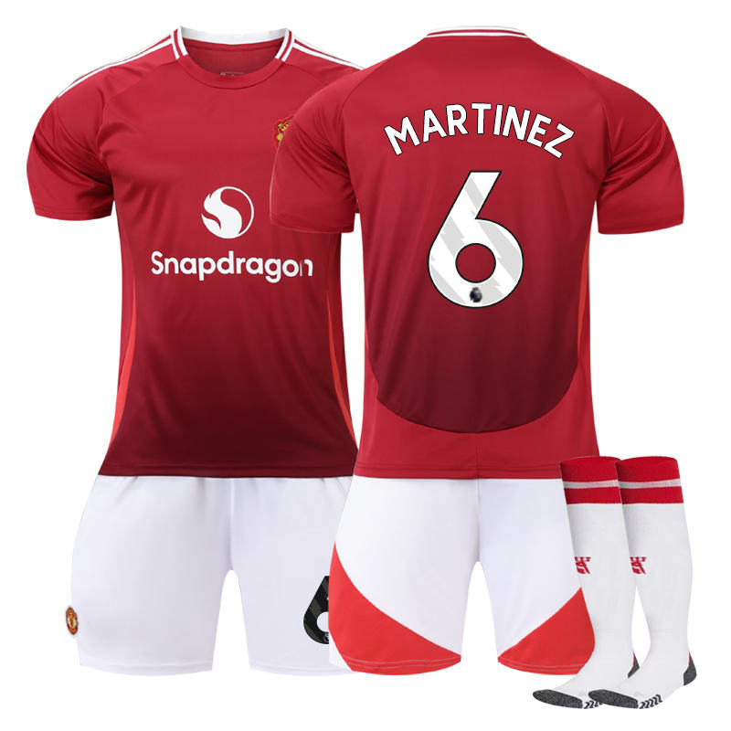 Beakey Red Devil Home MARTINEZ #6 Soccer Jersey for Kids Adult 3 Pcs Outfits