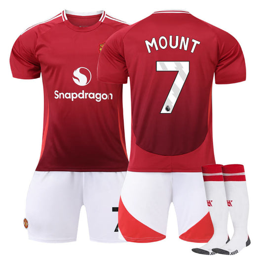 Beakey Red Devil Home MOUNT #7 Soccer Jersey for Kids Adult 3 Pcs Outfits