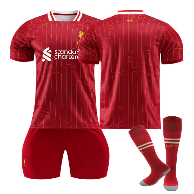 Beakey Liverpool Home Soccer Jersey for Kids Adult 3 Pcs Training Outfits