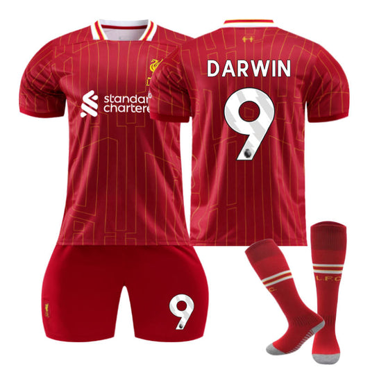 Beakey Liverpool Home DARWIN #9 Soccer Jersey for Kids Adult 3 Pcs Outfits