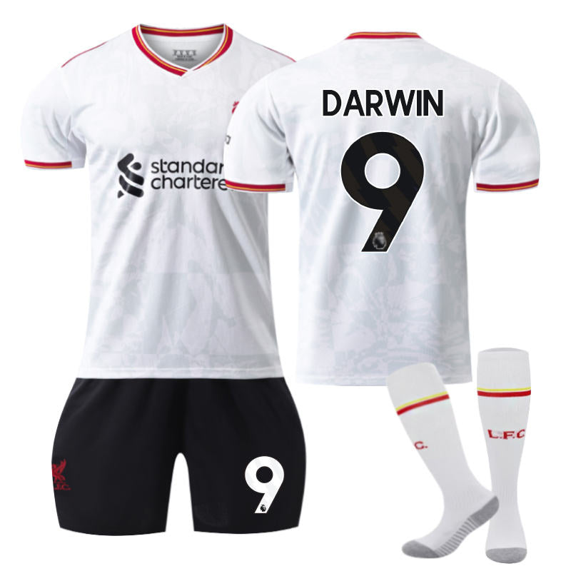 Beakey Liverpool Second Away DARWIN #9 Soccer Jersey for Kids Adult 3 Pcs Outfits