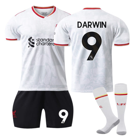 Beakey Liverpool Second Away DARWIN #9 Soccer Jersey for Kids Adult 3 Pcs Outfits