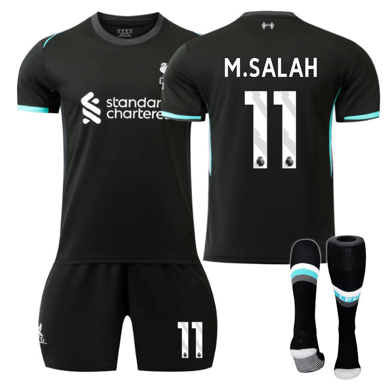Beakey Liverpool Away M.SALAH #11 Soccer Jersey for Kids Adult 3 Pcs Outfits