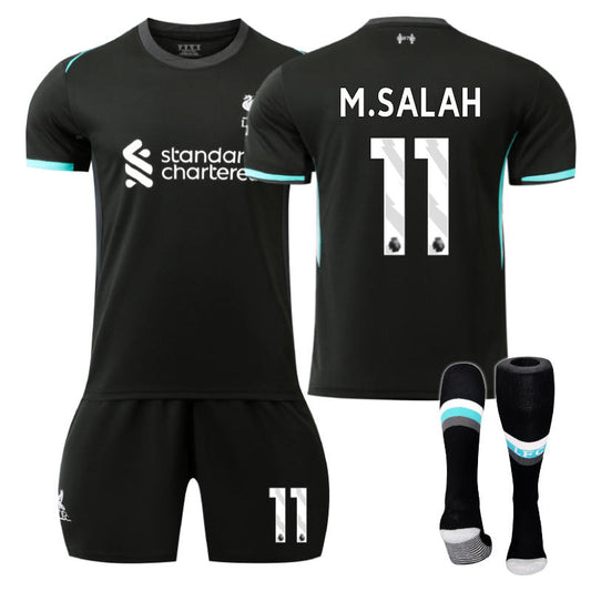 Beakey Liverpool Away M.SALAH #11 Soccer Jersey for Kids Adult 3 Pcs Outfits