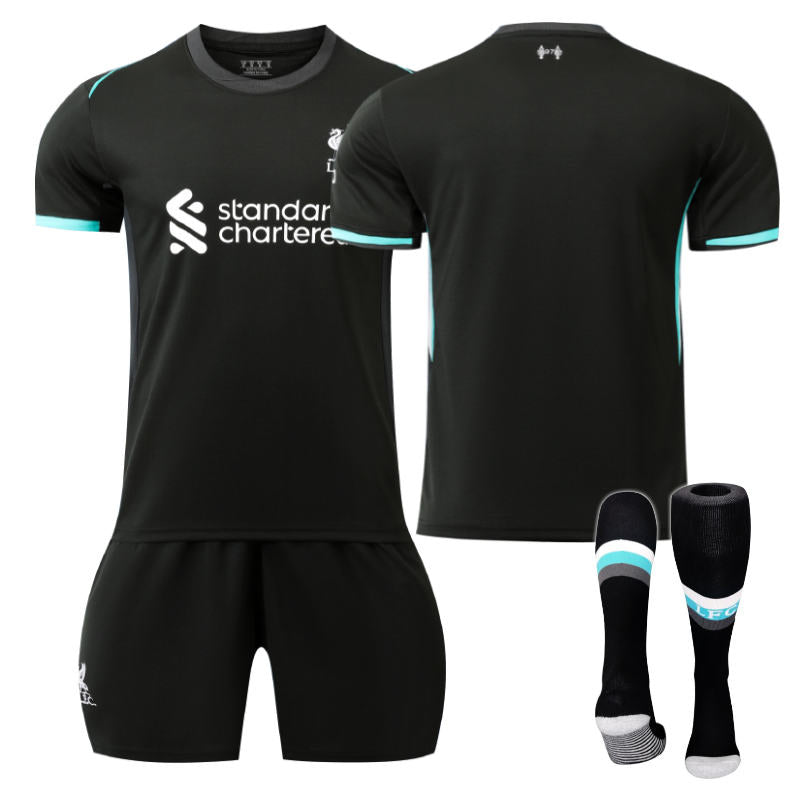 Beakey Liverpool Away Soccer Jersey for Kids Adult 3 Pcs Training Outfits