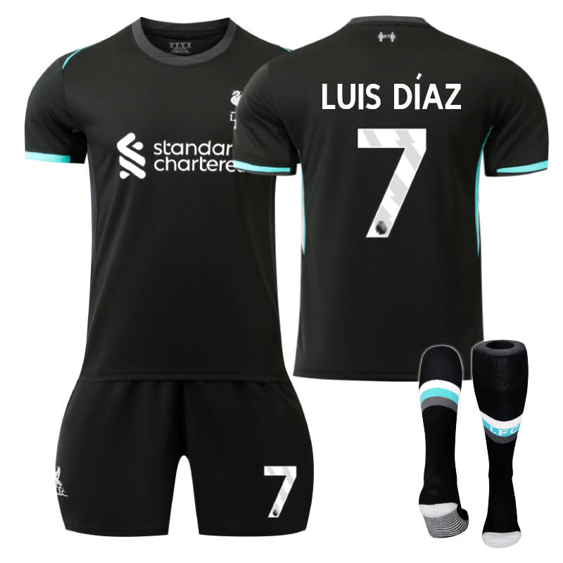 Beakey Liverpool Away LUIS DIAZ #7 Soccer Jersey for Kids Adult 3 Pcs Outfits