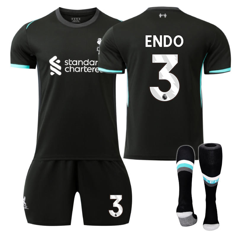 Beakey Liverpool Away ENDO #3 Soccer Jersey for Kids Adult 3 Pcs Outfits