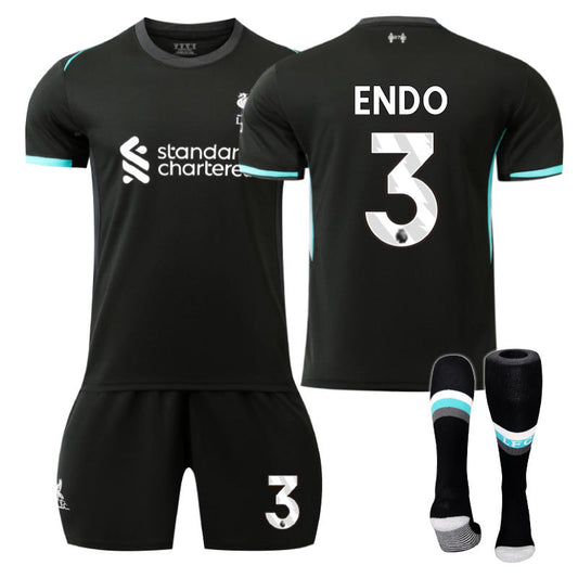 Beakey Liverpool Away ENDO #3 Soccer Jersey for Kids Adult 3 Pcs Outfits