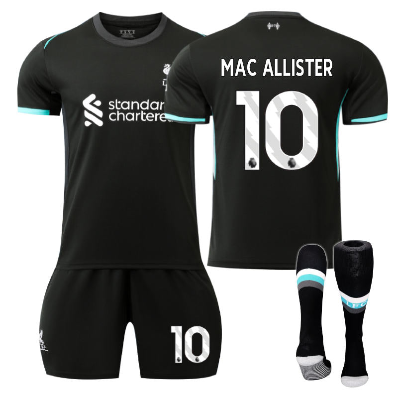 Beakey Liverpool Away MAC ALLISTER #10 Soccer Jersey for Kids Adult 3 Pcs Outfits