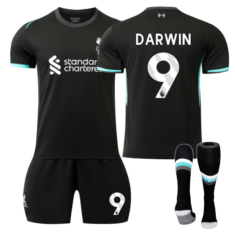 Beakey Liverpool Away DARWIN #9 Soccer Jersey for Kids Adult 3 Pcs Outfits