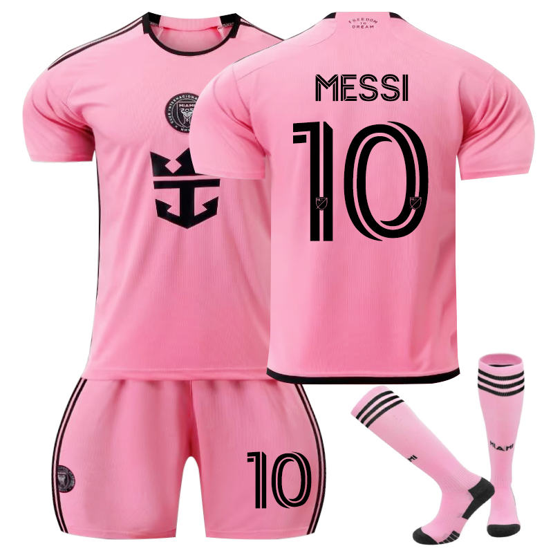 Beakey Miami Home MESSI #10 Soccer Jersey for Kids Adult 3 Pcs Outfits