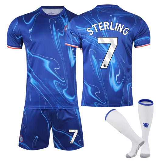Beakey Chelsea Home STERLING #7 Soccer Jersey for Kids Adult 3 Pcs Outfits