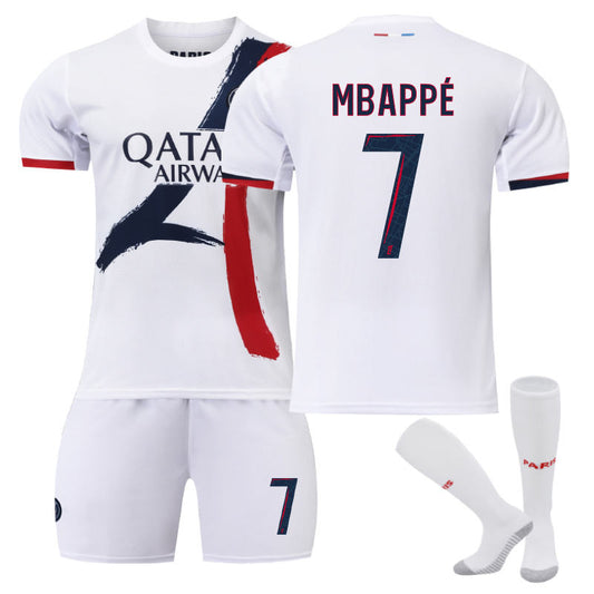 Beakey Paris Away MBAPPE #7 Soccer Jersey for Kids Adult 3 Pcs Outfits