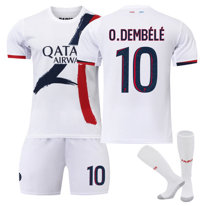 Beakey Paris Away O.DEMBELE #10 Soccer Jersey for Kids Adult 3 Pcs Outfits