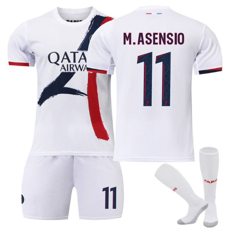 Beakey Paris Away M.ASENSIO #11 Soccer Jersey for Kids Adult 3 Pcs Outfits