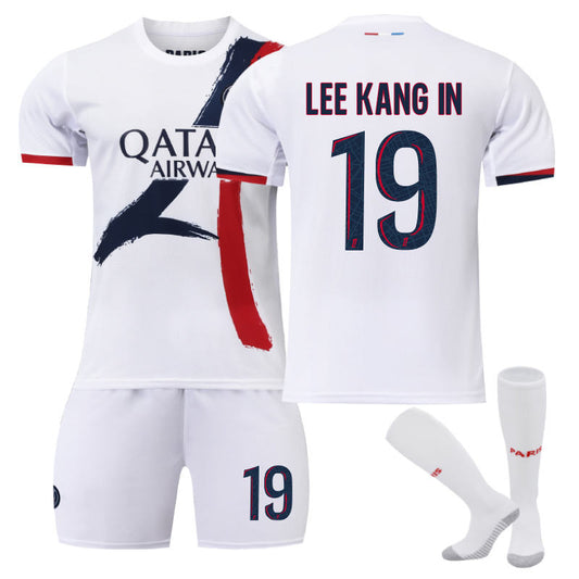 Beakey Paris Away LEE KANG IN #19 Soccer Jersey for Kids Adult 3 Pcs Outfits