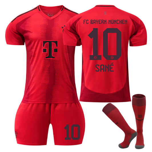 Beakey Bayern Home SANE #10 Soccer Jersey for Kids Adult 3 Pcs Outfits
