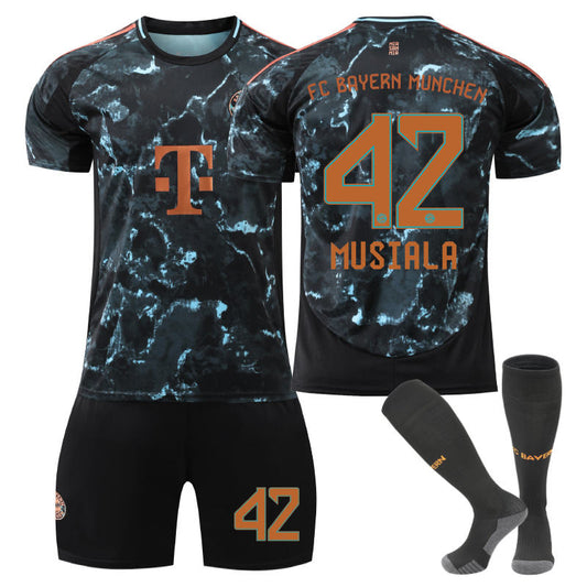 Beakey Bayern Away MUSIALA #42 Soccer Jersey for Kids Adult 3 Pcs Outfits