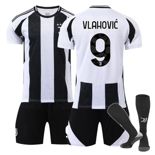 Beakey Juventus Home VLAHOVIC #9 Soccer Jersey for Kids Adult 3 Pcs Outfits