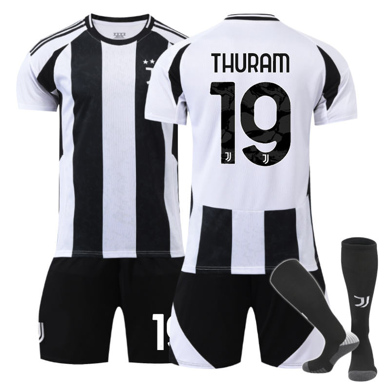 Beakey Juventus Home THURAM #19 Soccer Jersey for Kids Adult 3 Pcs Outfits