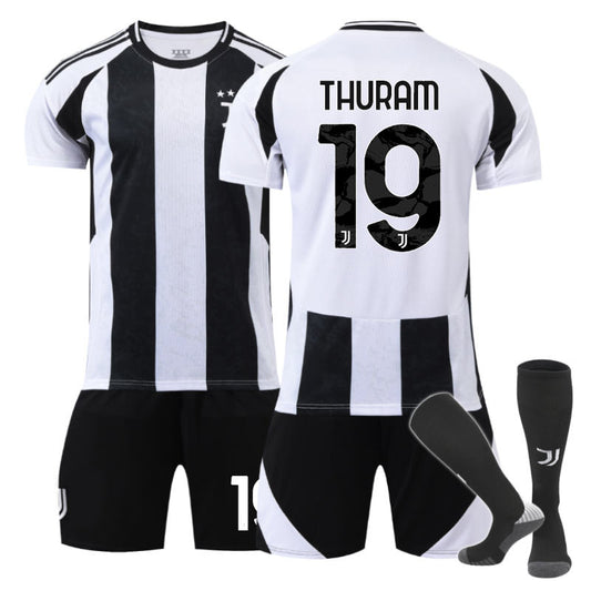 Beakey Juventus Home THURAM #19 Soccer Jersey for Kids Adult 3 Pcs Outfits