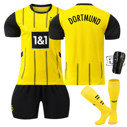 Beakey Dortmund Home Soccer Jersey for Kids Adult 3 Pcs Training Outfits