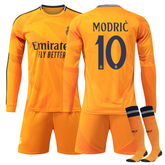 Beakey Real Madrid Away MODRIC #10 Soccer Jersey Kids Adult 3Pcs Long Sleeve Outfits