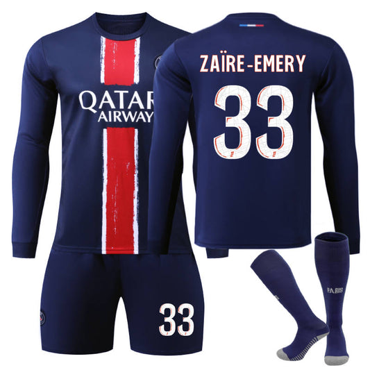 Beakey Paris Home ZAIRE-EMERY #33 Soccer Jersey Kids Adult 3Pcs Long Sleeve Outfits