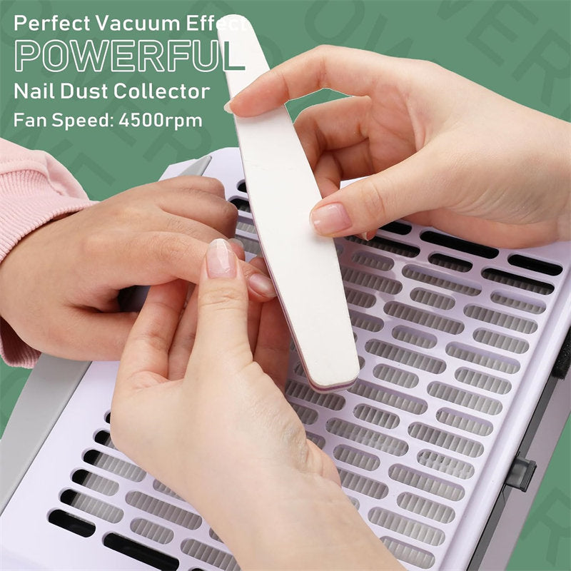 Beakey Nail Dust Collector Machine Electric Nail Dust Extractor with Adjustable Switches for Home or Salon Manicure Tool-White