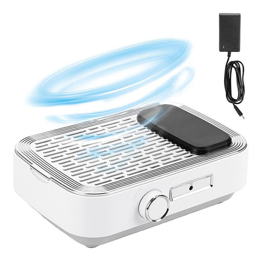 Beakey Nail Dust Collector Rechargeable 80W Vacuum Fan Dust Collector for Acrylic Gel Nail Polishing-White