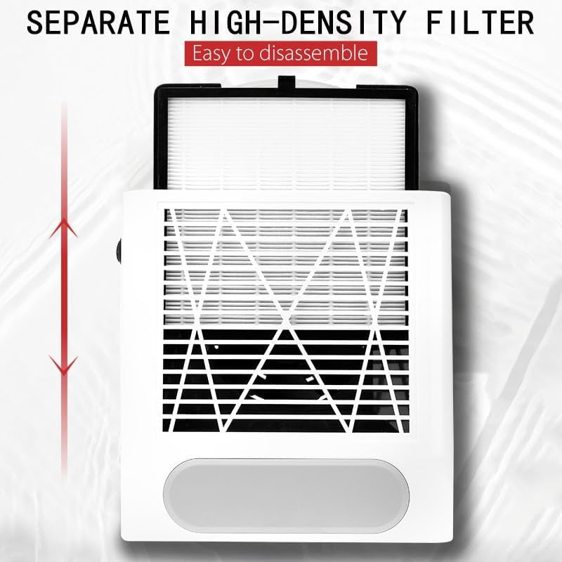 Beakey Nail Dust Collector 80W Adjustable Nail Gel Polish Vacuum Cleaner Nail Art Salon Tool-White