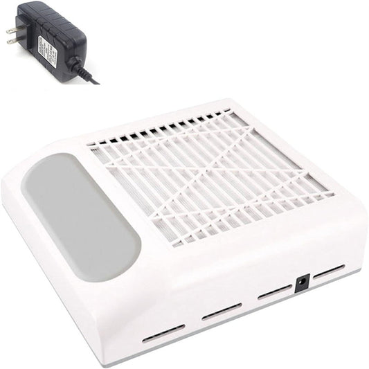 Beakey Nail Dust Collector 80W Adjustable Nail Gel Polish Vacuum Cleaner Nail Art Salon Tool-White