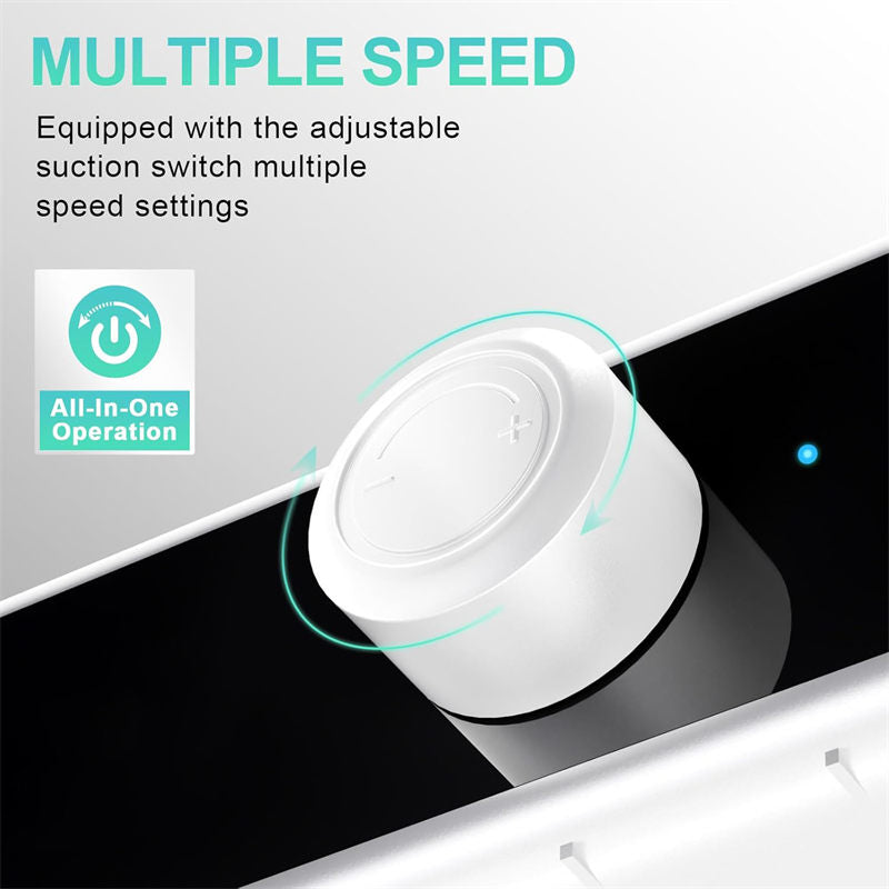 Beakey Rechargeable Nail Dust Collector Low Noise for Home Salon Use-White