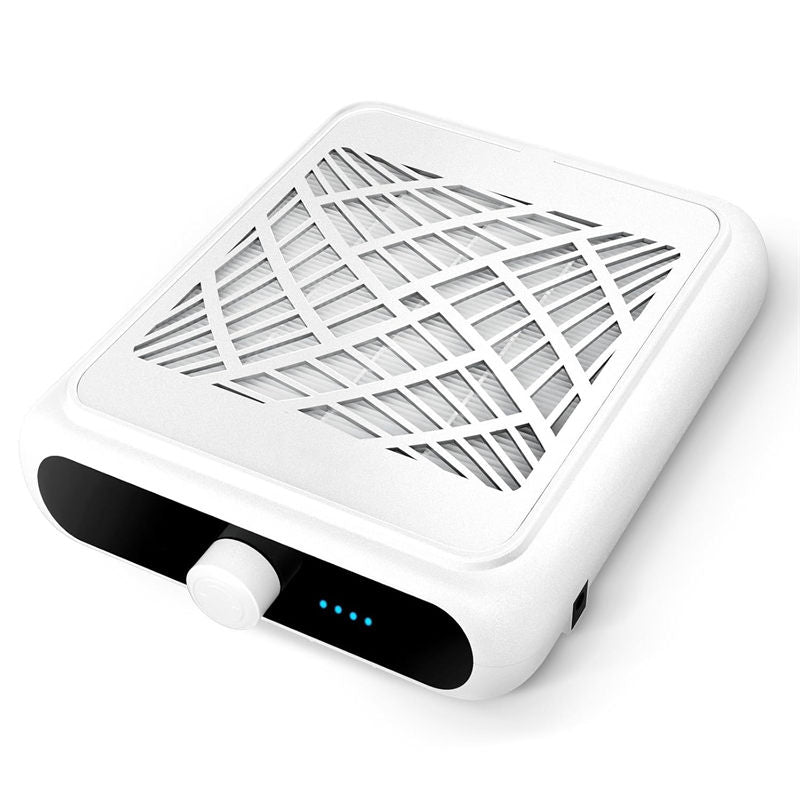 Beakey Rechargeable Nail Dust Collector Low Noise for Home Salon Use-White