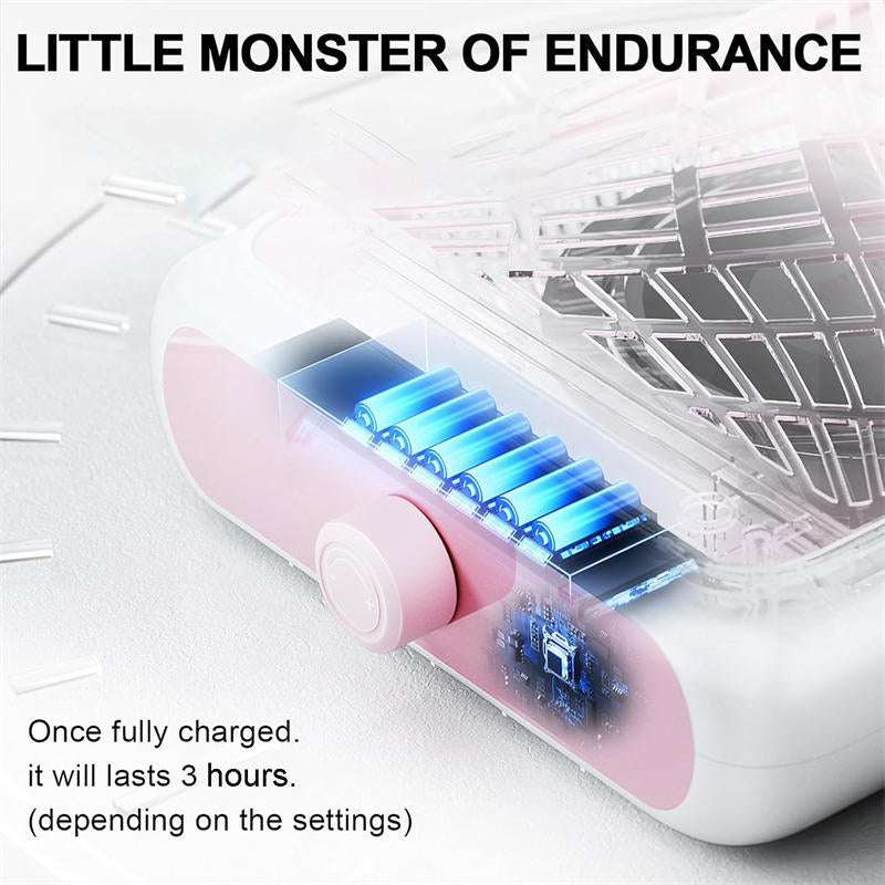 Beakey Rechargeable Nail Dust Collector Low Noise for Home Salon Use-Pink