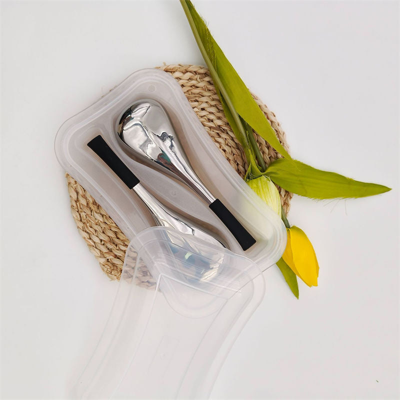 Beakey Ice Globes Facial Skin Care Tools for Women Face Eyes with Storage Case-Silver