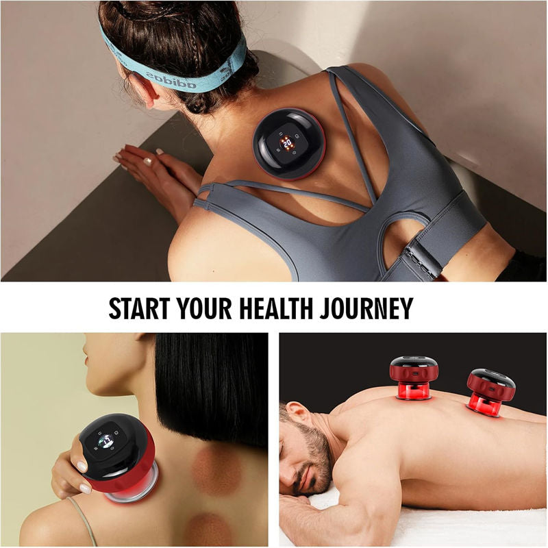 Beakey Smart Cupping Therapy Massager with Red Light for Muscle Relief-Red